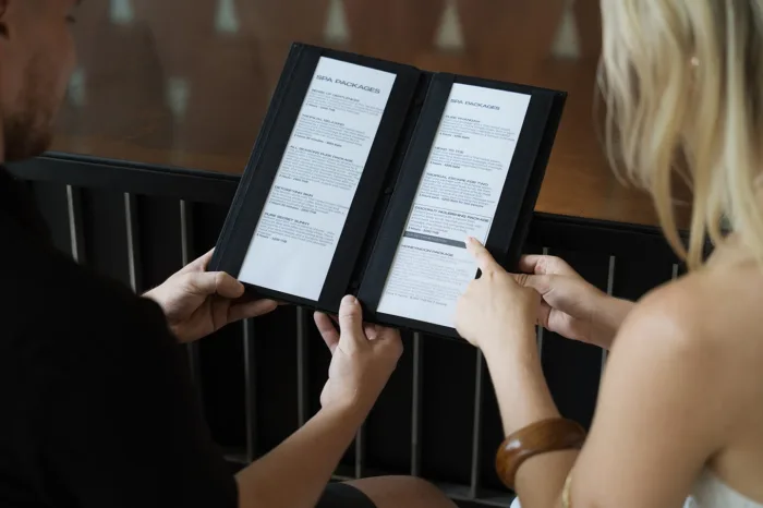 pure relax massage and spa koh phangan menu